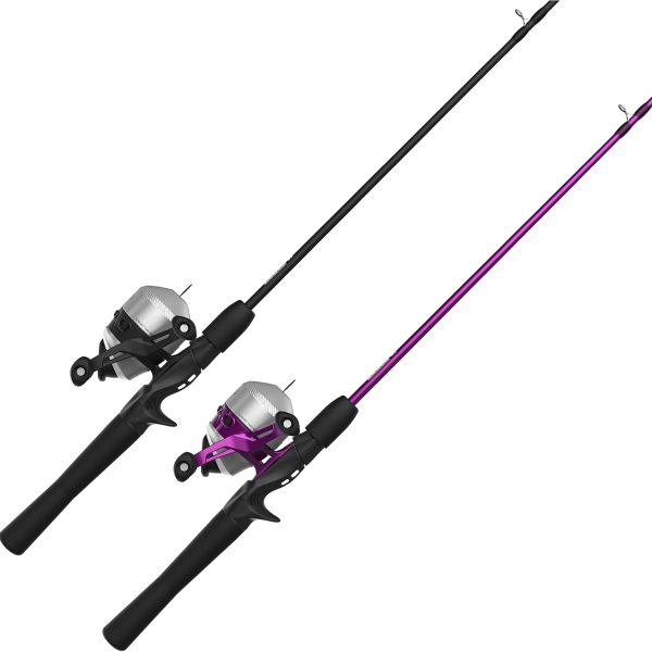 Spincast Fishing Reel and Two Piece Fishing Rod Combo with Durable Fiberglass Rod Anti Reverse Reel and Bite Alert