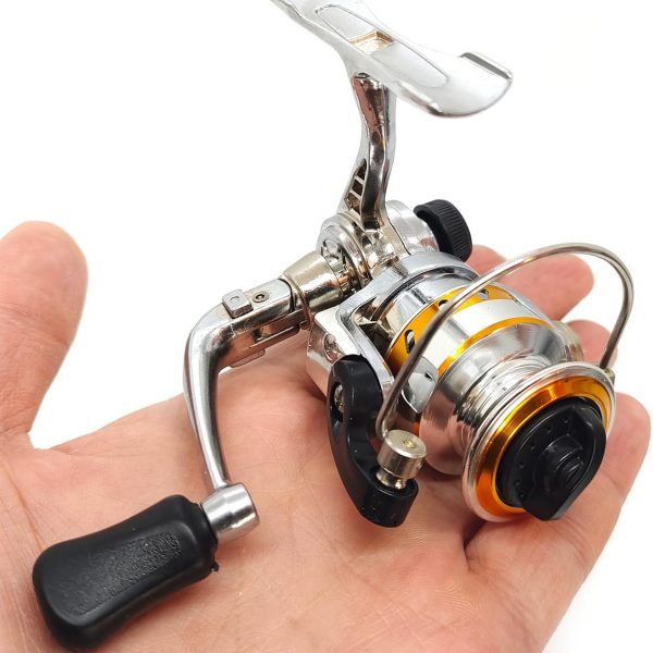 Micro Compact Spinning Fishing Reel Lightweight Metal Construction for Freshwater Fishing and Year Round Use