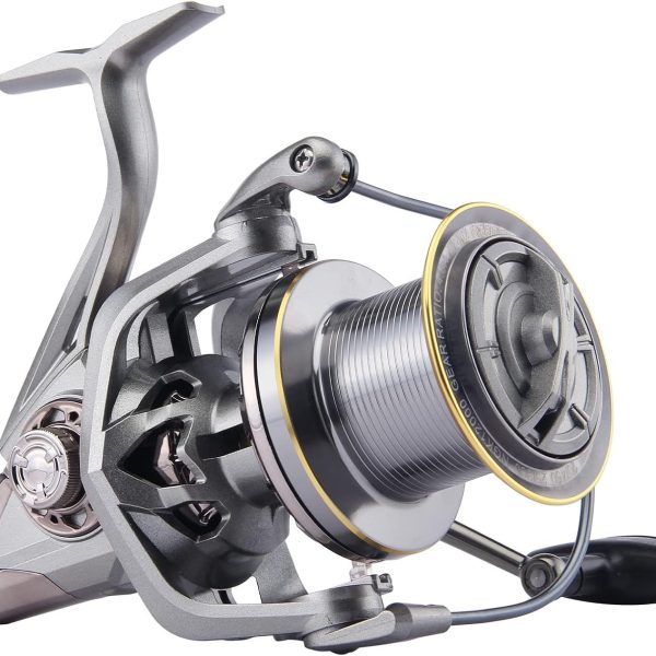 Heavy Duty Spinning Fishing Reel with Graphite Frame Smooth Drag and High Capacity Spool for Surf Inshore and Offshore Fishing