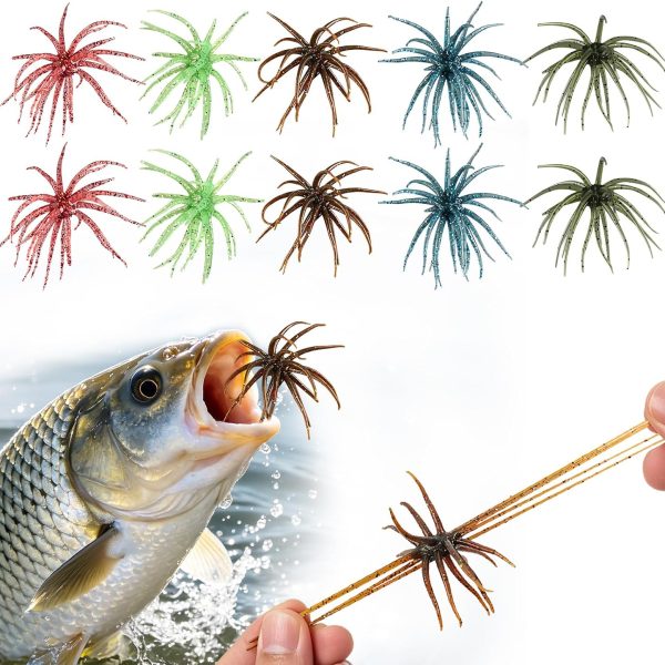 Tentacle Soft Fishing Lures with Slow-Sinking Swimming Action for Drop Shot and Flexible Rigs